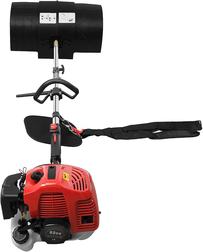2-Stroke 52CC Gasoline-Powered Handheld Sweeper, 1700W 2.3HP Artificial Turf Cleaning Tool, Driveway Lawn Artificial Grass Snow Sweeper