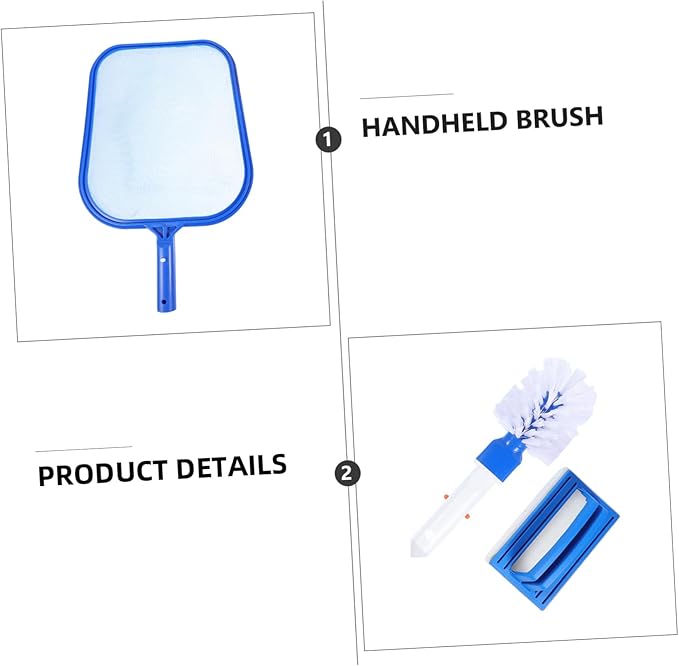 Milisten 2sets Pool Cleaning Tools Accessories Net Sponge Brush Portable for Effortless Leaf Removal and Pool Maintenance for Fish Tank Water Change