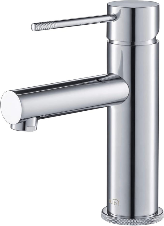 KIBI KBF1010 Solid Brass Single Handle Single Hole Circular X Faucet for Bathroom Sink | High Arc Faucet Spout | Chrome Finish | Corrosion and Rust Resistant
