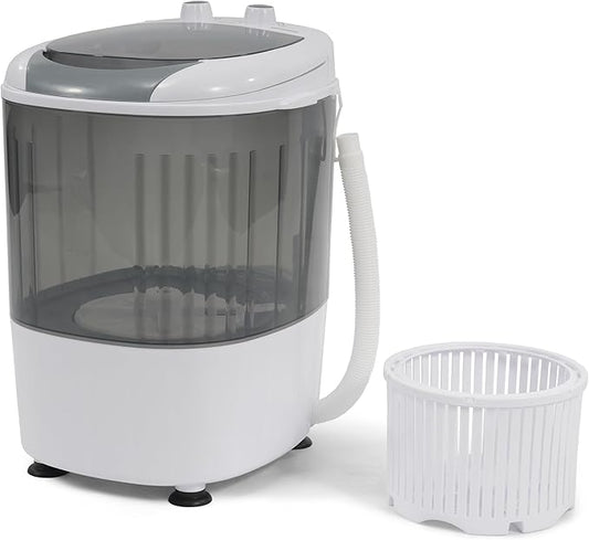 Elevon Mini Spin Dryer Portable Washing Machine, Compact Laundry for Home, Apartment, RV, Gray