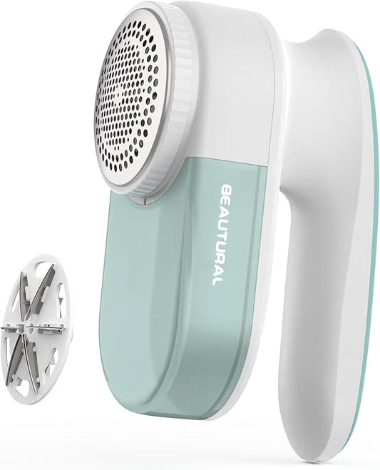 BEAUTURAL Fabric Shaver and Lint Remover, Portable Sweater Defuzzer | 2 Speeds, 1 Replaceable 6-Leaf Blade, Remove Fuzz, Lint Balls, Pills, Bobbles for Clothes and Furniture by BEAUTURAL