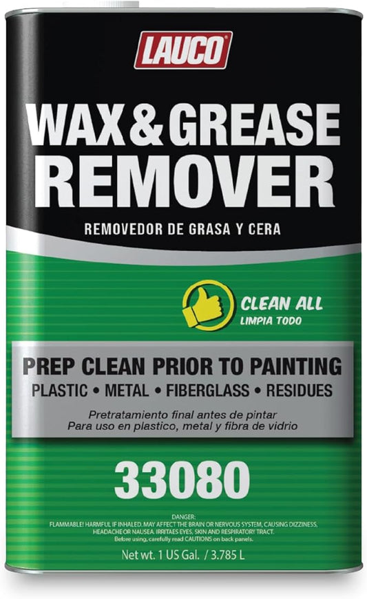 LAUCO Wax and Grease Remover 1 Gallon Multi-Surface Paint Prep Cleaner for Auto Body, Garage | Works On Plastic, Metal, Fiberglass Powerful Solvent Degreaser (33080)
