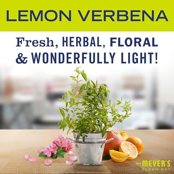 Mrs. MEYER'S Clean Day, Room Freshener, Hand Soap, Dish Soap, Multi-Surface Cleaner & Toilet Cleaner, Lemon Verbena, Variety Pack