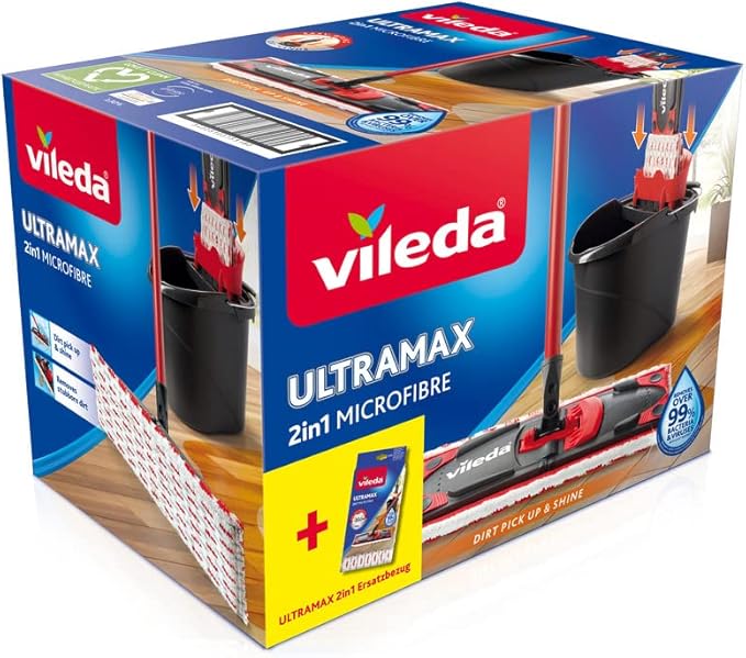 Vileda ULTRAMAX, Microfibre, Standard Grey + Replacement Cover, 1,4 kg