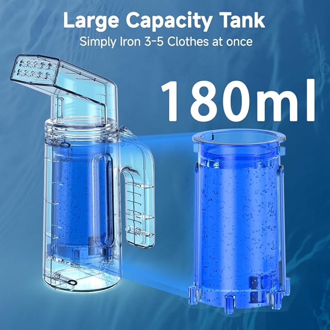 Steamer for Clothes 700W, Double Row Steam Clothes Steamer, 180ML Large Capacity Water Tank, 40S Fast Heat-up Garment steamer for Home and Office(GY168)