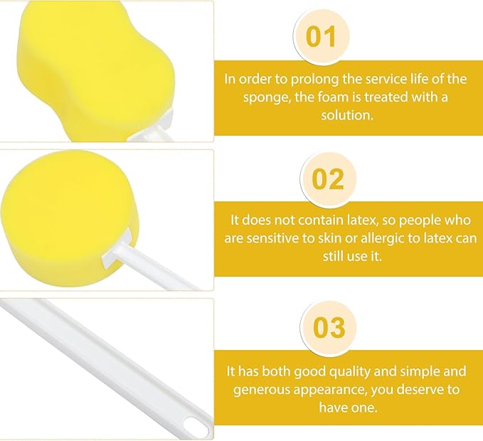 2pcs Long Handle Bath Brush Soft Bristle Body Scrubbers Exfoliating Shower Cleaning Tools for Home Bath and Back Washing