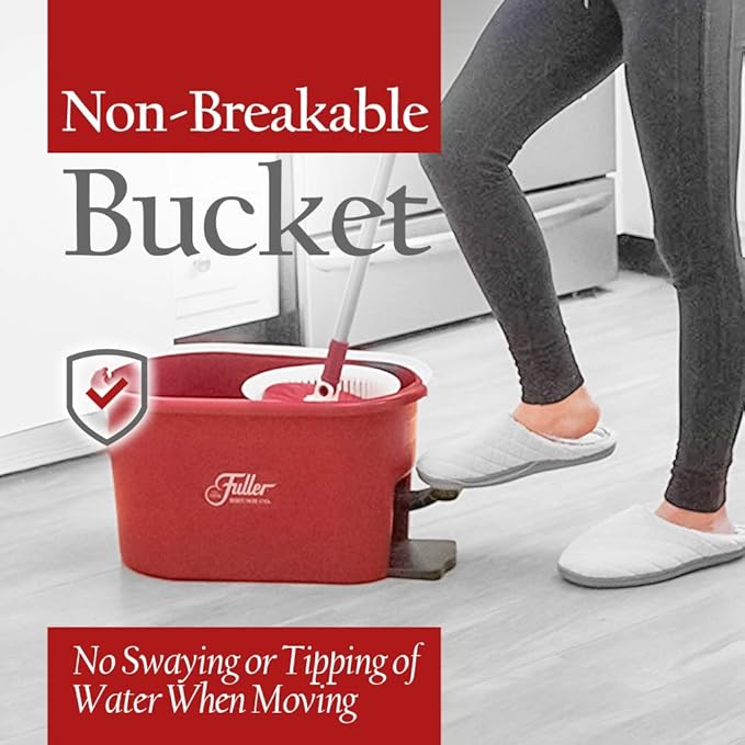 Ruby Red Spin Mop with 2 Extra Mop Heads