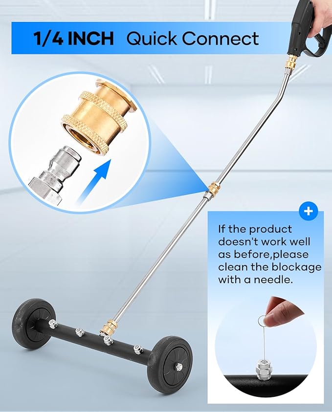 Saker Undercarriage Washer,16 Inch Pressure Washer Undercarriage Cleaner,4000 PSI Under Carriage Washer Attachment Under Car Cleaner with 3 Extension Wands and Pressure Washer Gun