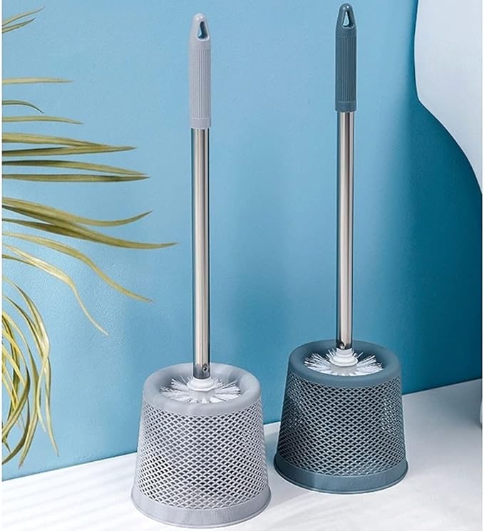 Toilet Brush and Holder Set Long-Handled Toilet Brush with Base Toilet Brush No Dead Ends Cleaning Toilet Brush Household Bathroom Toilet Brush Cleaning Tool Set Toilet Bowl Brush for Bath