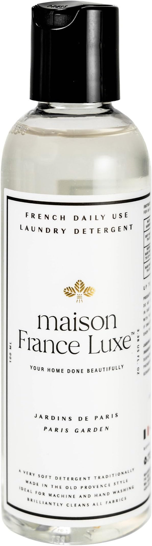 French Laundry Detergent, Plant Based Laundry Soap With Olive Oil & Coconut Oil for Machine or Hand Wash, Daily Use Formula for Colors & Whites, Paris Garden, Travel Size, 3.4 Fl Oz