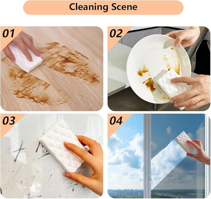 Magic Sponges Eraser,20 Pack Melamine Sponge in Bulk,2X Density,Long Lasting,Cleaning Sponge for Kitchen, Bathroom,Bathtub, Sink,Furniture, Wall Cleaner (White???20PCS???, 3.93x2.36x0.79in)