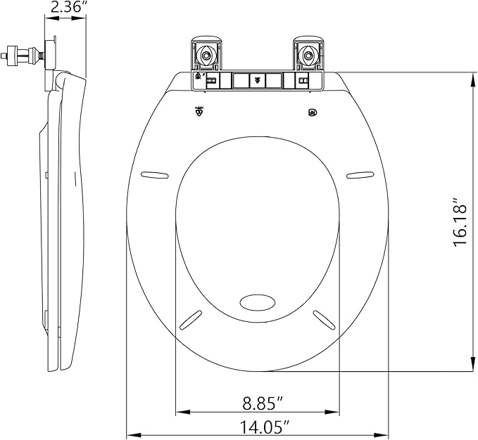 Commercial Round Toilet Seat 17" – Soft Close, Quick-Release & Attach Hinges, Grip-Tight Bumpers, Durable Mark-Resistant Plastic, Easy Install & Clean, White – Color: White 17" Round PP