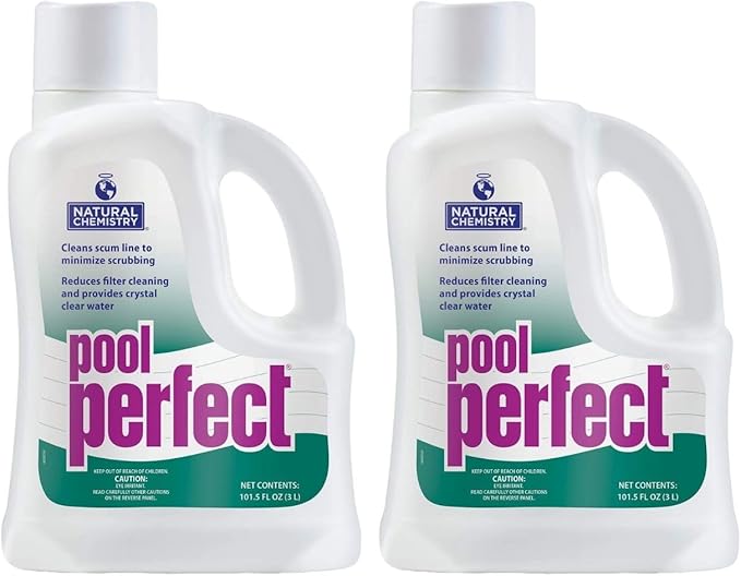 Natural Chemistry Pool Perfect, 3-Liter, Pack of 2, Reduce Scum Lines and Filters Cleanings, Ensures Crystal Clear Water, Compatible with All Sanitizing Systems