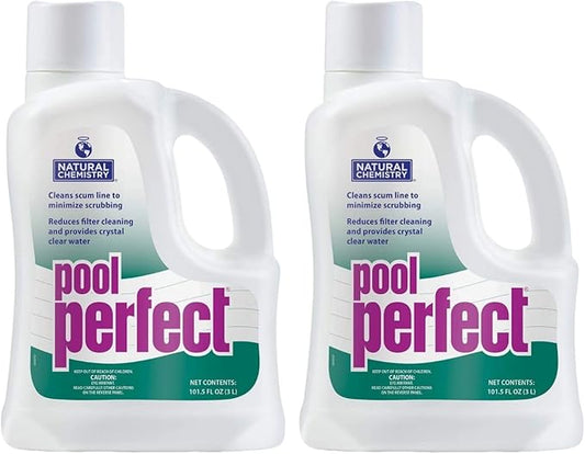 Natural Chemistry Pool Perfect, 3-Liter, Pack of 2, Reduce Scum Lines and Filters Cleanings, Ensures Crystal Clear Water, Compatible with All Sanitizing Systems