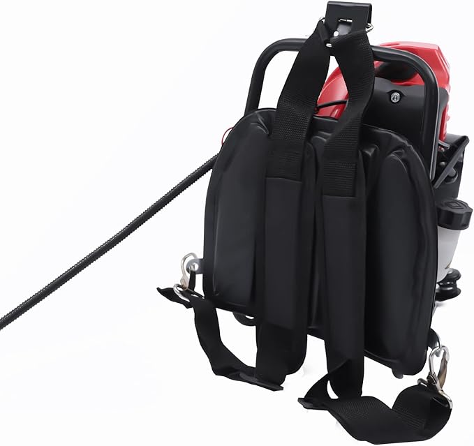 Gas Handheld Sweeper, 52cc 2 Stroke Gas Power Broom Walk Behind Sweeper Cleaning Driveway Tools,Sweeper with Shoulder Strap, High Performance Cleaning Sweeping Machine 2.3HP 1.7kw