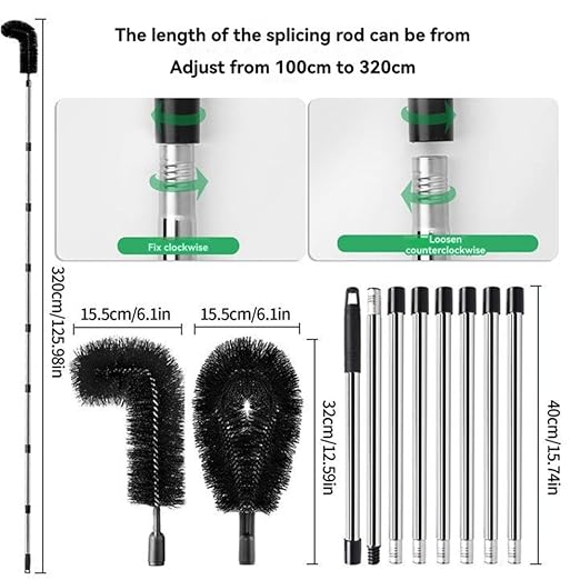 Aboiled Adjustable Gutter Cleaning Tool - Long Reach Gutter Cleaner & Brush Safe Efficient Gutter Maintenance