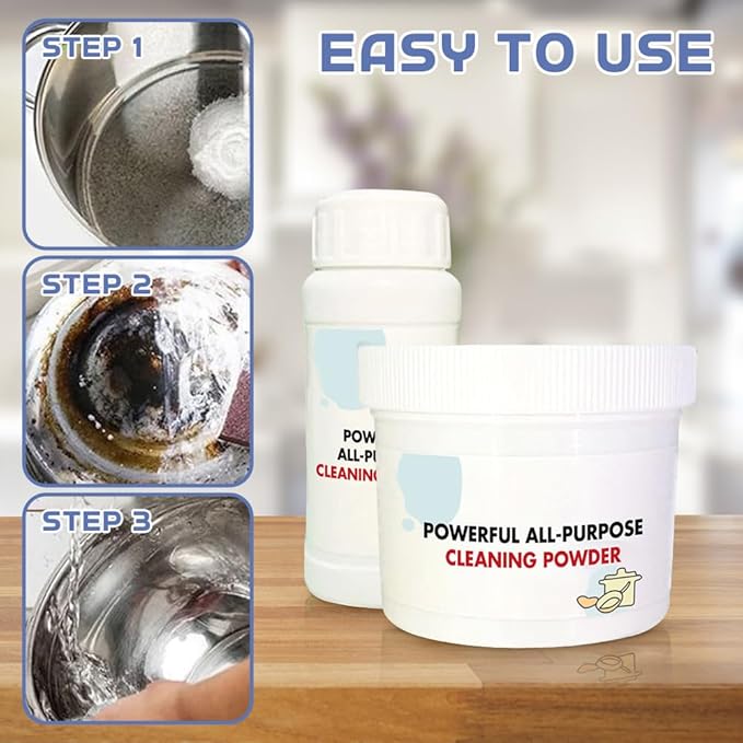 Powerful Kitchen All-purpose Powder Cleaner, 2025 New Super Strong Grease Remover, Instant Kitchen All-Purpose Cleaning Powder, Heavy Kitchens Duty Degreaser Multi-Purpose Cleaning Paste (2, 110g)