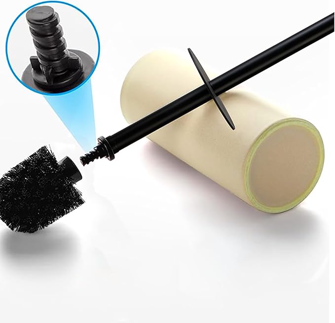 Ceramic Toilet Bowl Brush and Holder Set,Toilet Cleaning Scrub Brush,Heavy Duty Toilet Brush Quick Dry Bristles for Bathroom