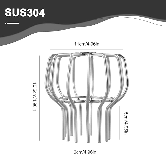 Gutter Cleaning Tools 304 Stainless Steel Roof Drain Gutter Cover Downspout Strainer Screen For Gutter Protection From Leaves And Debris 50Mm/75mm/110mm/160mm/200mm(75mm)
