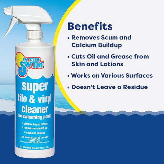 In The Swim Super Pool Tile and Vinyl Cleaner - Oil and Grime Remover - Alkaline Based - 1 Quart