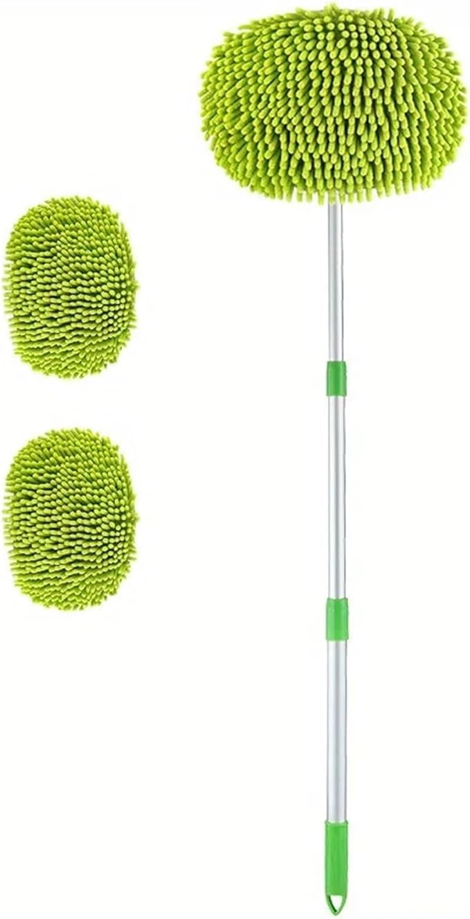 Car Washing Kit 44.1inch (About 112cm) Car Wash Brush Washing Sponge with Long Handle Cleaning, Cleaning Supplies Kit Outdoor Use (Color : Mop (Plus 2 Cloths)), HUIM SHSE3 STORE-1