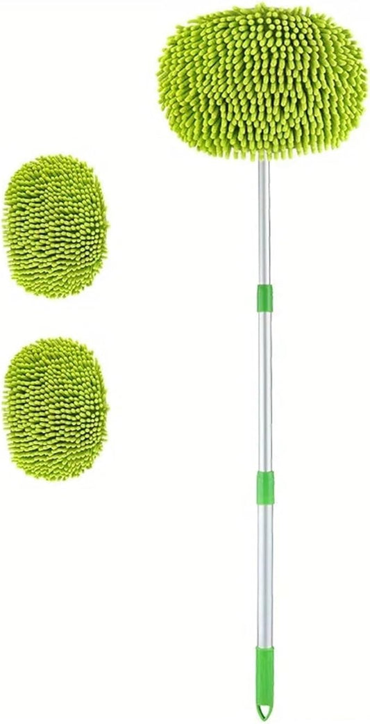 Car Washing Kit 44.1inch (About 112cm) Car Wash Brush Washing Sponge with Long Handle Cleaning, Cleaning Supplies Kit Outdoor Use (Color : Mop (Plus 2 Cloths)), HUIM SHSE3 STORE-1