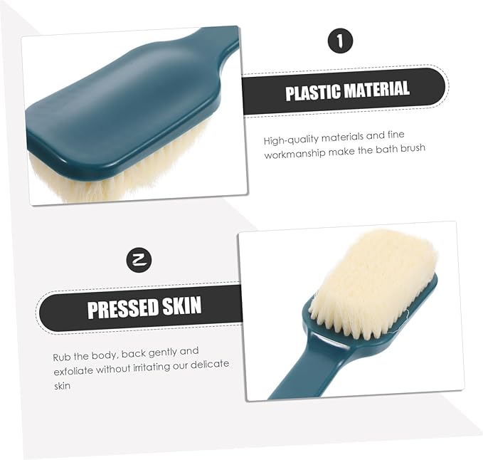 balacoo 3pcs Practical Bath Brush Handle Soft Bristles Shower Scrubber for Gentle Exfoliation for Body and Back Convenient Cleaning Tool for Men Women Design