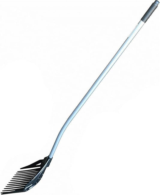 MLTOOLS | Rake | Shovel | Sieve | 3-in-1 Garden Tool | Durable Plastic Rake Head | Metal Crooked Shaft Handle | R8279