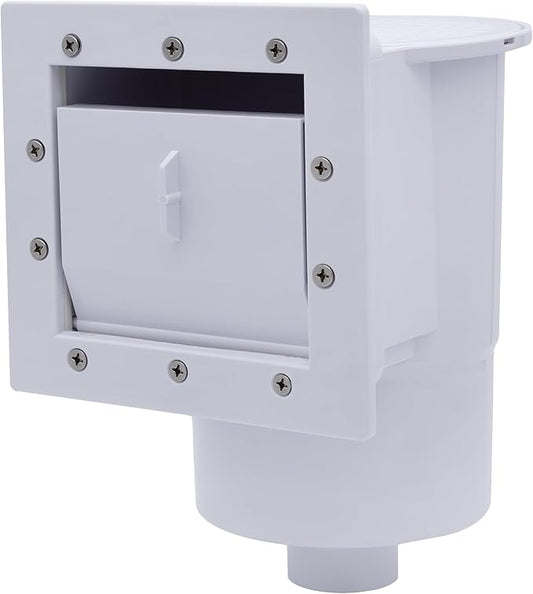Rx Clear Heavy Duty Standard Complete Thru-Wall Skimmer Kit for Above-Ground Swimming Pool | Made of Non-Corrosive Abs Plastic | Chemical Resistant | White