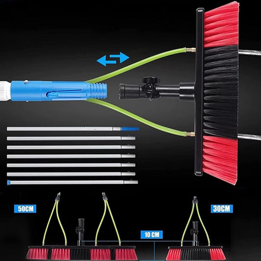 Solar Panel Cleaning Brush 23.6ft Aluminium Telescopic Pole for Cleaning Windows Solar Panels Greenhouse Roof Cleaning Tool / 35cm Brush Head,35cmbrushhead-6M/20FT