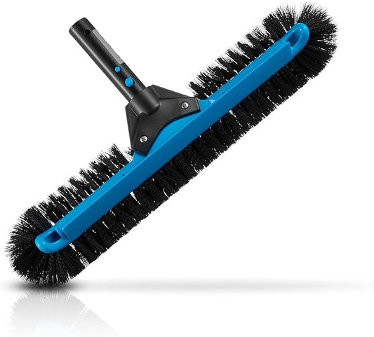 VEVOR Pool Brush Head, 20 Inch Scrub Brushes with Nylon Bristles and Aluminum Pole Connector, Heavy Duty Curved Brush Head for Cleaning Inground/Above Ground Swimming Pool Walls, Pole Not Included