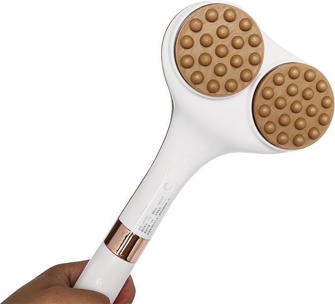 Electric Body Brush Back Scrubber for Shower, Double Head Rotating Electric Bath Brush with 5 Pair Replacement Brush Heads, 2 Speed IPX6 UBS Rechargeable Shower Brush for for Body Cleaning Massage