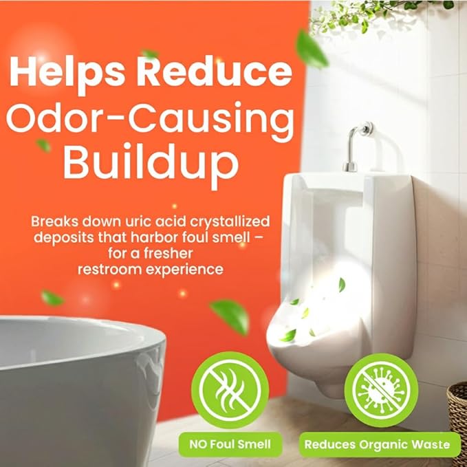 Brodi CRETE Urinal Drain Cleaner, Commercial Grade, Restores Pipes to Original Diameter, Urinal Descaler & Deodorizer, Safe for Pipes, No Harsh Fumes, Urine Salt Remover, 32 Fl Oz (Pack of 1)