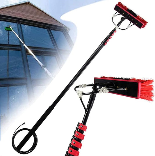 Window Cleaning Pole,Photovoltaic Panel Cleaning Brush,3.6-10.8MWater Fed Telescopic Brush,Conservatory Roof Cleaning Tools,for Photovoltaic Panel Cleaningtrucks Windows,3.6m/12FT