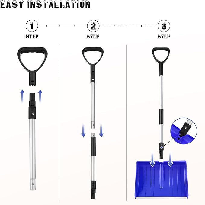 SUPVOX Snow Shovel Ice Scraper Large Remover Tool for Winter Car and Driveway Cleaning