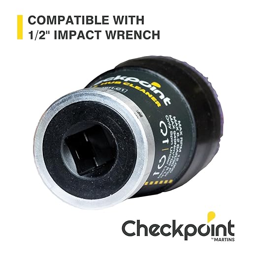 Checkpoint – 2-in-1 Stud and Hub Cleaning Tool for Cars, SUVs & Trucks – One-Piece Design, Removes Rust & Corrosion, Long-Lasting Abrasive Pad (Car Model)