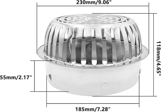 Roof Floor Drain,SAFYY 304 Stainless Steel Roof Drain Dome,Balcony Roof Dome Drain Cover,Yard Outdoor Anti Blocking Strainer,Gardens Gutter Cleaning Tool,Rain Bucket Drainage Parts (1, 200mm/8)