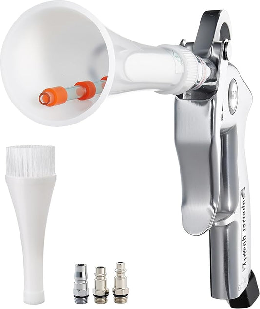Happybuy Professional 360° Rotating Air Blow Gun - High Pressure Car Cleaning Tool with Dual Nozzles & Adjustable Airflow, Perfect for Vehicle Detailing (1/4" NPT Compatible)