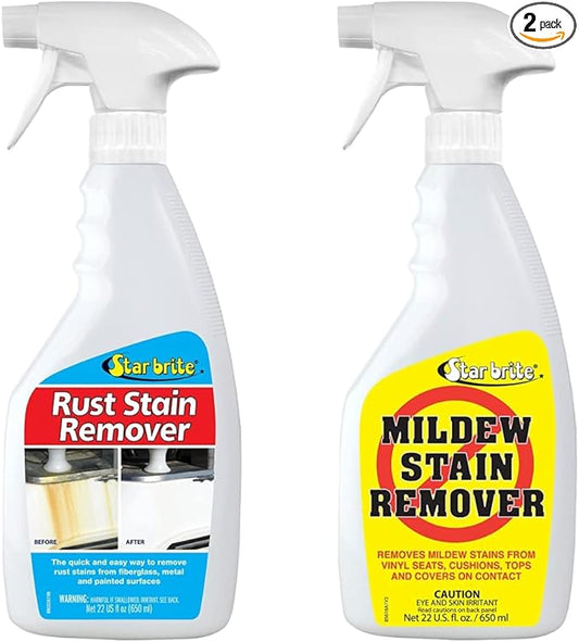 STAR BRITE Rust Stain Remover Spray - Instantly Dissolve Corrosion Stains on Fiberglass, Vinyl, Fabric & Painted Surfaces - Also Removes Sprinkler Stains & Mold & Mildew Stain Remover + Cleaner