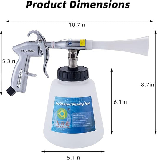 8 Car Cleaning Kit, Car Detailing Kit Cleaning Works with Air Compressor (Sponge Cloth + 5 x Brush Tips + Replacement Hose) 8 Parts Car Cleaning kit