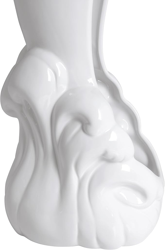Dolphin Ceramic Toilet Brush Holder with Plastic Brush Set-White by Allure Home Creation