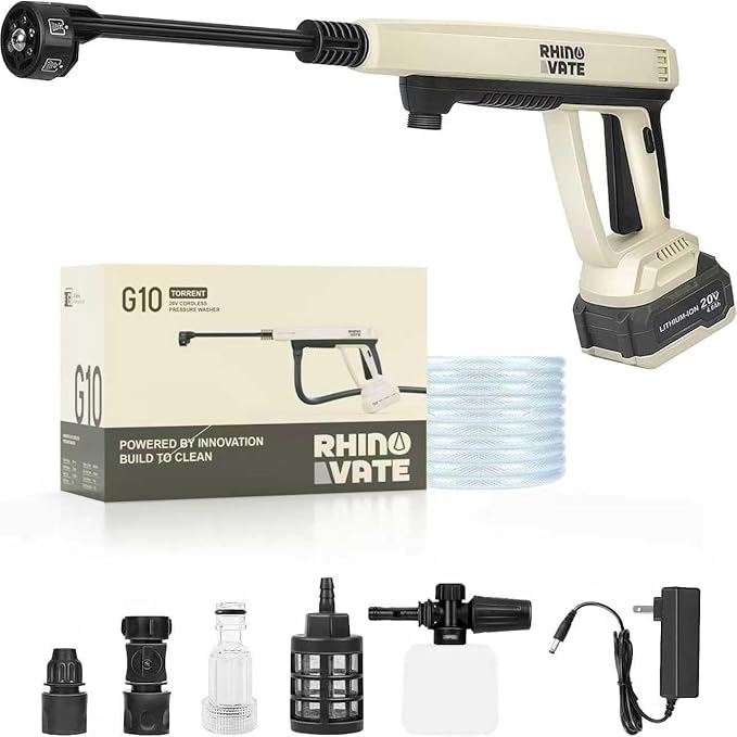 Cordless Pressure Washer, 1280 PSI Portable Power Washer, 4.0Ah Battery Powered with Dual Water Source, 6-in-1 Nozzle, 16ft Detachable Hose, Efficient and Forceful, for Camping, Patio, Cars