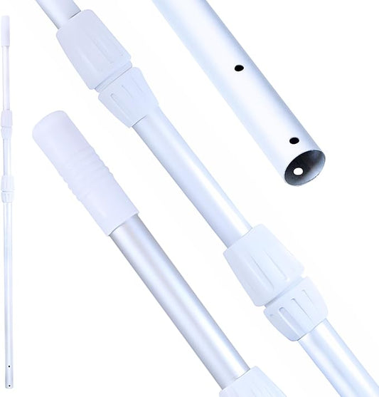 SWIMLINE HYDROTOOLS 8350A 3-Piece Telescopic Pole 4 To 12 Feet Adjustable Telepole For Swimming Pool Cleaning Skimmer Nets Vacuum Heads & Brushes Step-Up Anodized Aluminum W/ Strong Grip & Lock