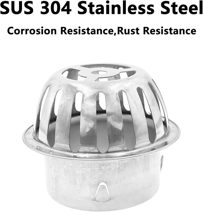 Roof Floor Drain,SAFYY 304 Stainless Steel Roof Drain Dome,Balcony Roof Dome Drain Cover,Yard Outdoor Anti Blocking Strainer,Gardens Gutter Cleaning Tool,Rain Bucket Drainage Parts (1, 83mm/3.3")