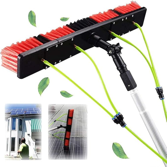 Photovoltaic Panel Cleaning, 3-12M Water Fed Telesbrush, Window Clean, Extendable Cleaner Conservatory Roof Cleaning Tools Pole/10M Rod/50Cm Brush Head