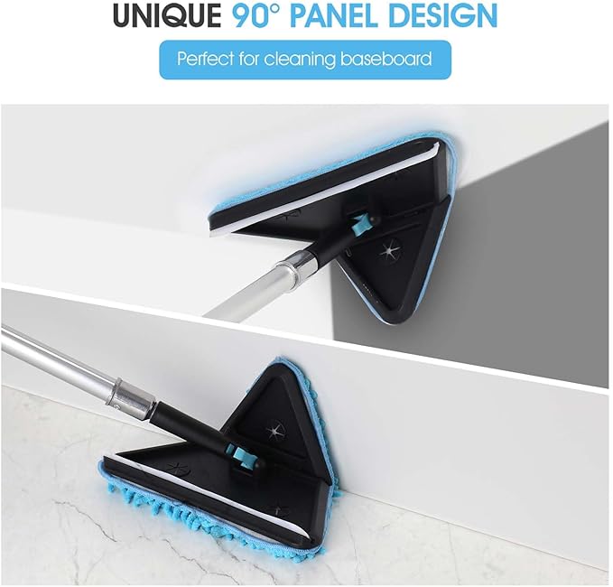 25 Foot High Ceilings Baseboard Wall Cleaner Mop with 18 Ft Extension Pole, Cobweb Duster, Window Cleaning Squeegee Kit (18ft)