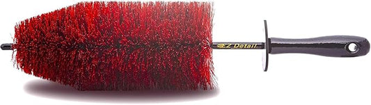 EZ Detail Brush Big - Red - Wheel Rim Cleaner for Cars, Bike, Trucks, Motorcycle, and Other Vehicles. Non-Scratch Auto Detailing Tool, Easily reaches Nook and Crannies