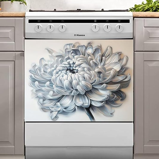 Blooming Flower Dishwasher Magnet Cover Kitchen Dishwasher Sticker, Simplicity Decorative Dishwasher Magnetic Panel Decal 23x17inch