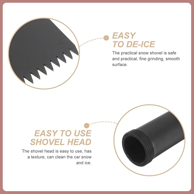 TOYANDONA Heavy Duty Manganese Steel Ice Shovel and Snow Scraper for Outdoor Winter Use, Sturdy Metal Snow Cleaning Tool with Wear-Resistant Blade for Driveway and Household Ice Removal