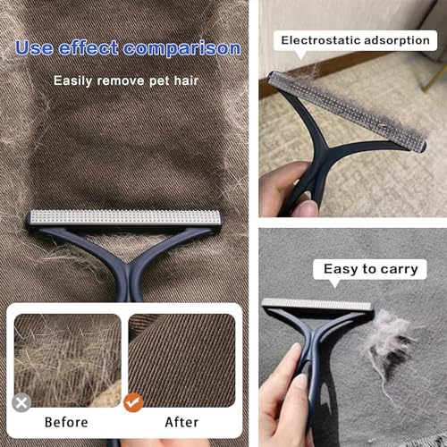 3-Pack Pet Hair Removal Tool, Dog & Cat Hair Remover, Carpet Rake | Fur Removal Tool, Portable Carpet Scraper, Pet Hair Brush, Carpet Rake for Pet Hair Removal, Car Cushions, Sofas, Rug - Image 4